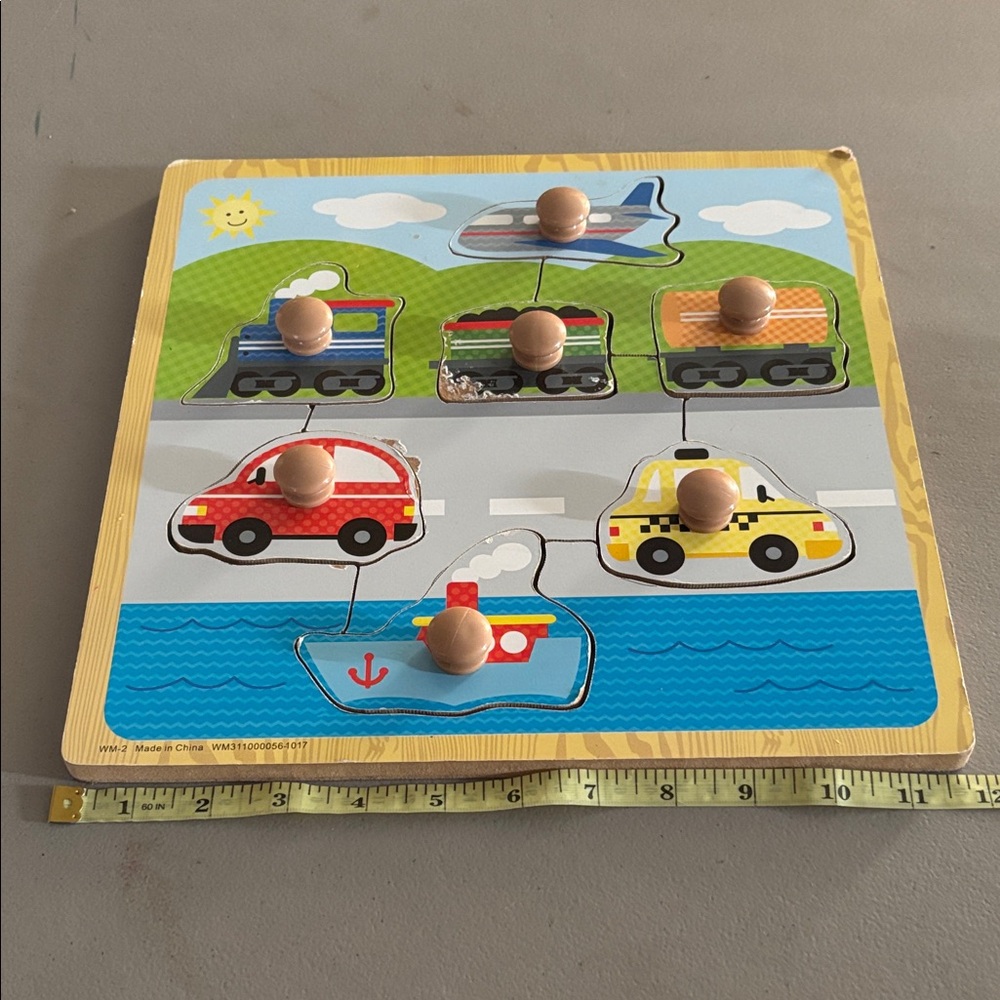 Colorful Wooden Vehicle Puzzle for Kids